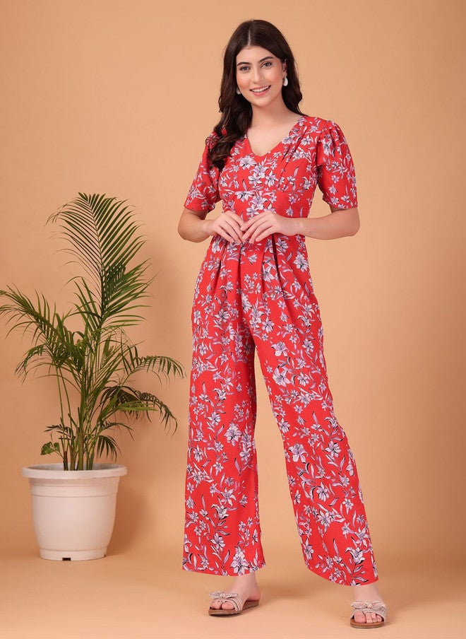 CUKOO Women Floral Printed Basic Jumpsuit - Image 1